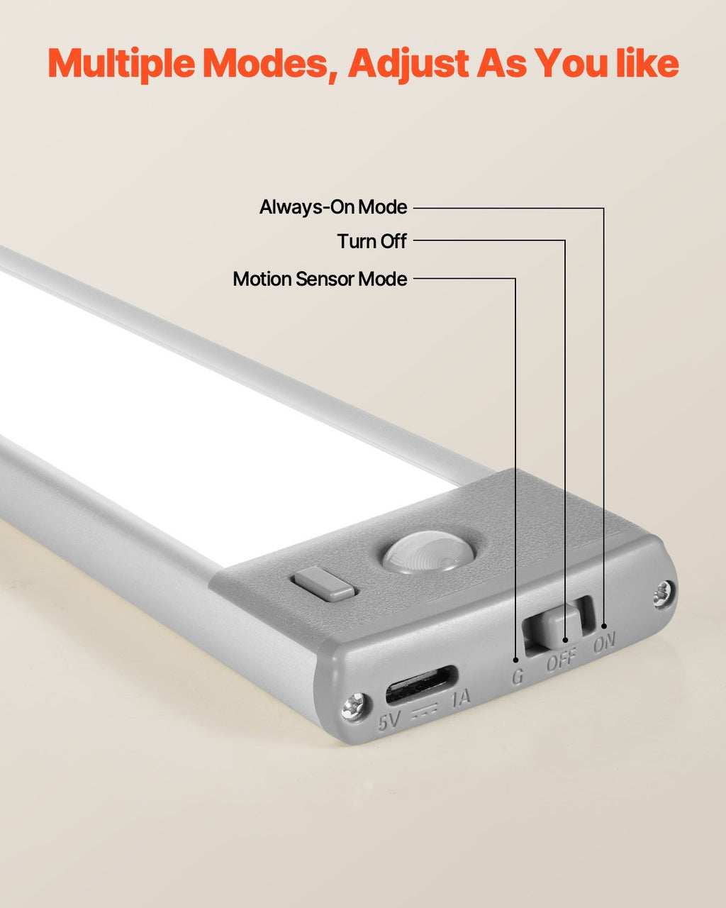 Rechargeable Motion Sensor LED Under Cabinet Light (2-pack)