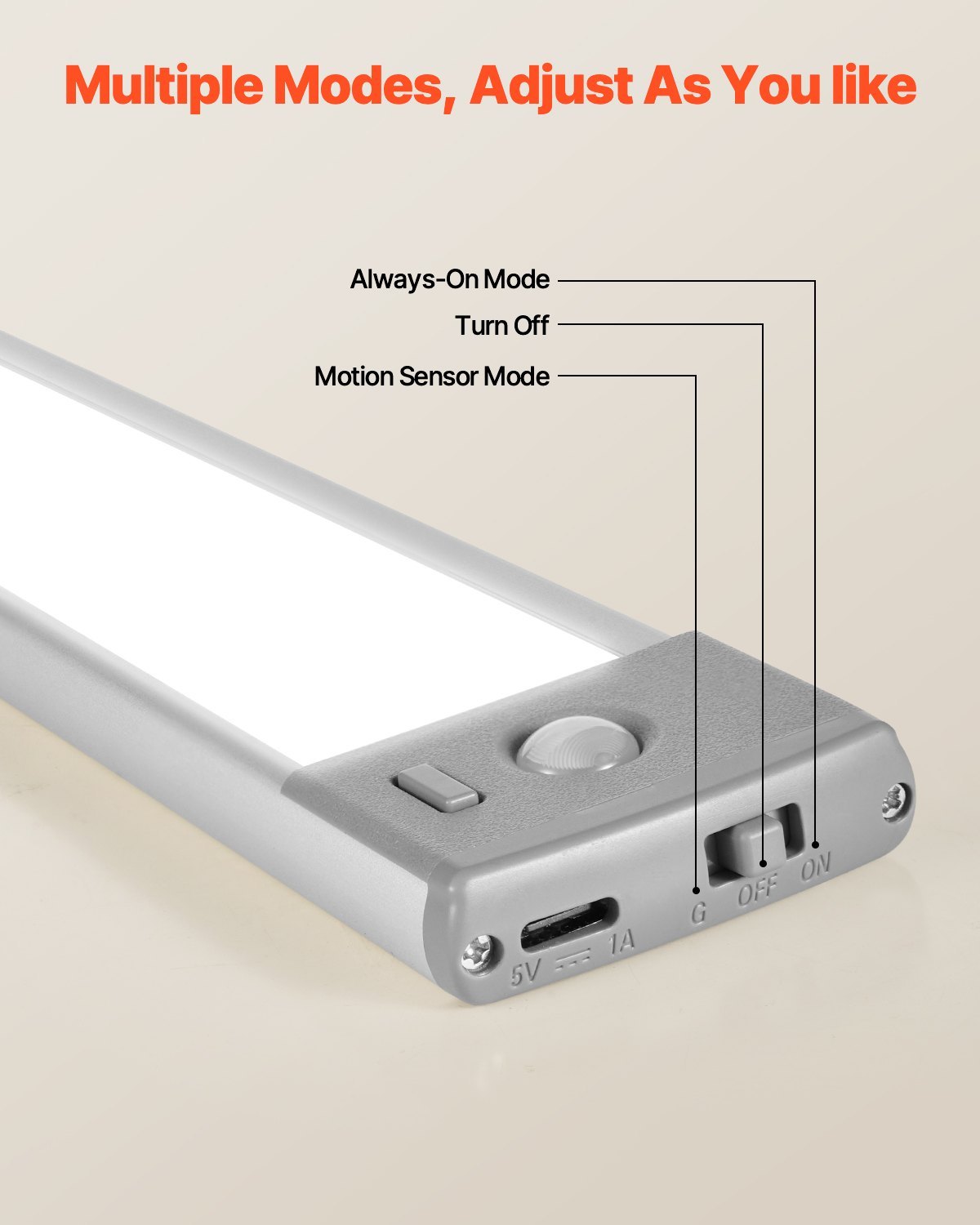Rechargeable Motion Sensor LED Under Cabinet Light (2-pack)